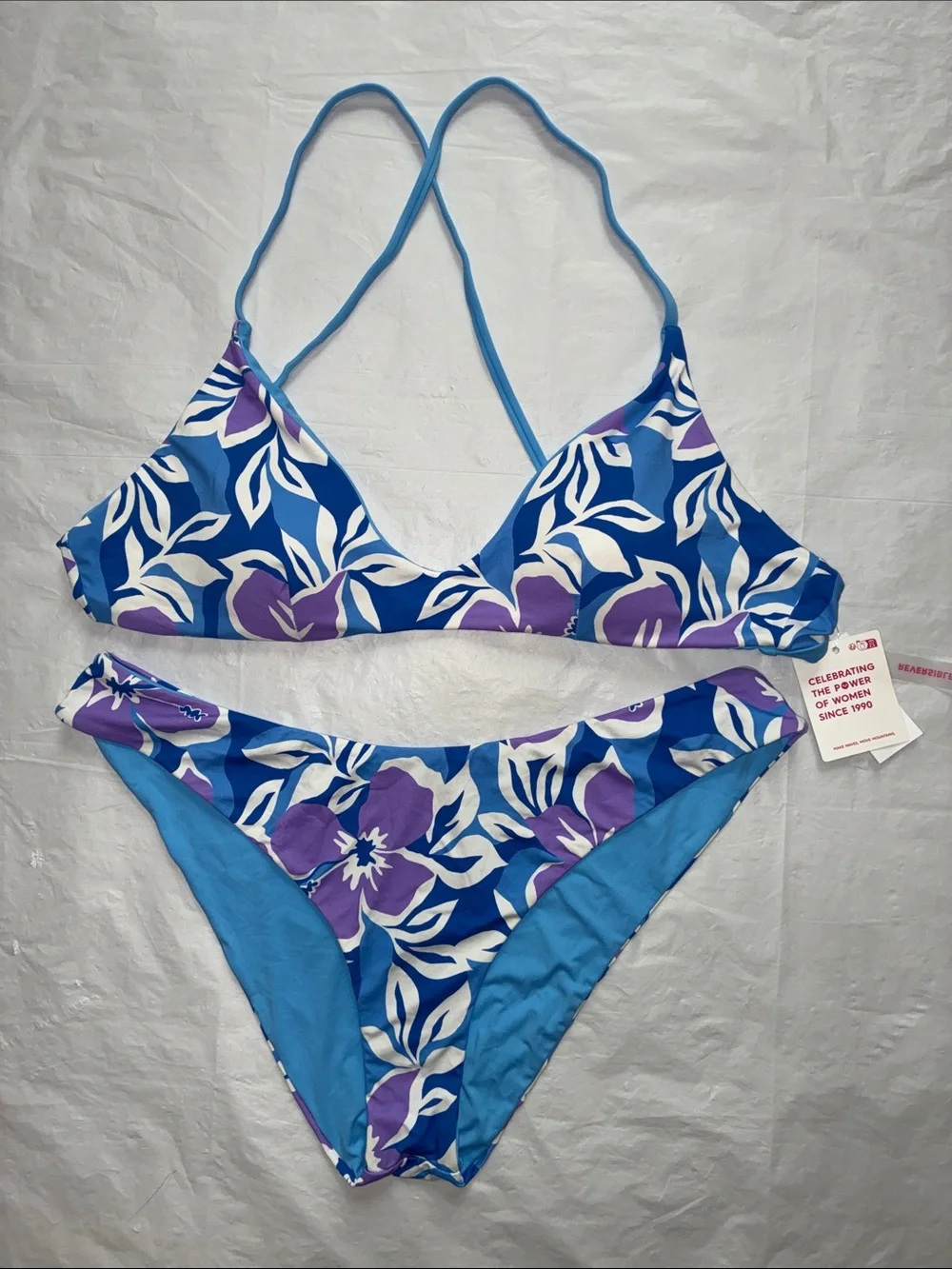 Roxy Blue & Purple Floral Bikini Set